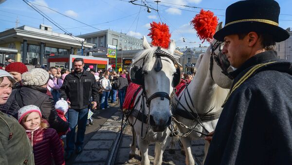 Парад в честь 115-летия московского трамвая