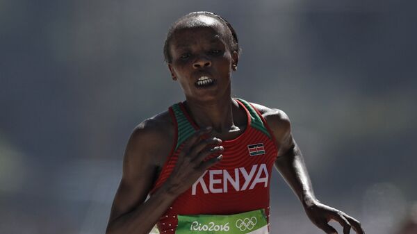 Кенийская бегунья Джемима Сумгонг на Олимпийских играх в Рио-деЖанейро
