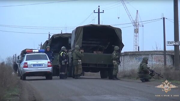 Оперативная съемка МВД России с места ликвидации бандитов в Астрахани