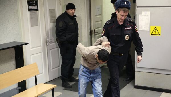 Подозреваемый в соучастии теракта в петербургском метро в Октябрьском районном суде Санкт-Петербурга. Архивное фото