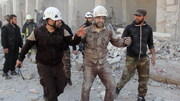 Активисты из организации Белые каски в Сирии. Архивное фото