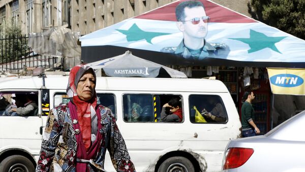Портрет президента Сирии Башара Асада в центре Дамаска. Архивное фото