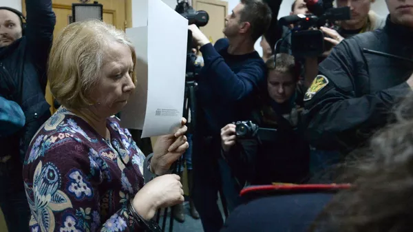 Руководитель телекомпании Регион 12 Наталия Кожанова в Басманном суде. 14 апреля 2017