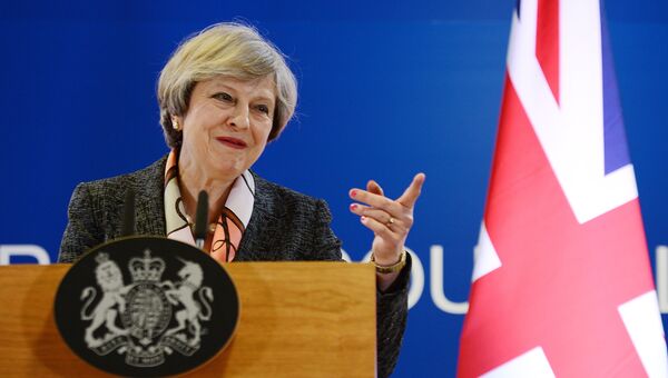 Премьер-министр Великобритании Тереза Мэй на встрече глав государств и правительств стран Евросоюза в Брюсселе