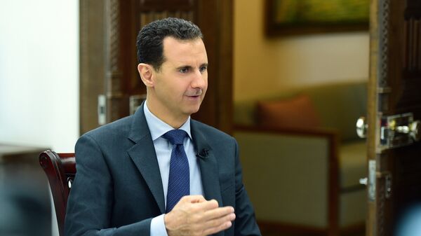 Президент Сирии Башар Асад во время интервью