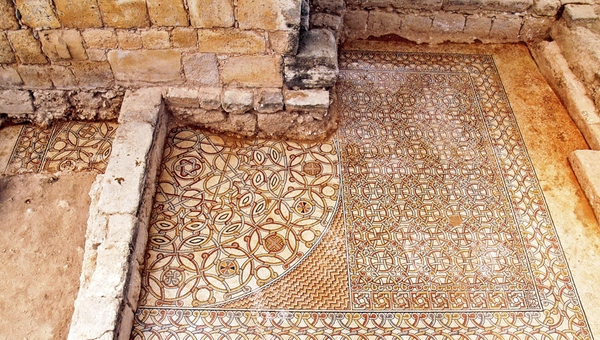 Плетеный византийский орнамент с места раскопок в Иерихоне