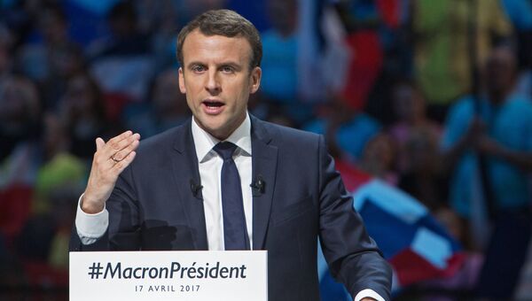 Кандидат в президенты Франции, лидер движения Вперёд! (En Marche) Эммануэль Макрон