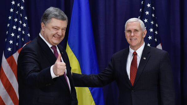 Вице-президент США Майк Пенс и президент Украины Петр Порошенко на 53-й Мюнхенской конференции по безопасности