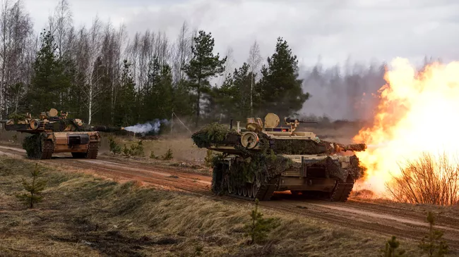 Танки M1 Abrams на международных военных учениях Summer Shield XIV