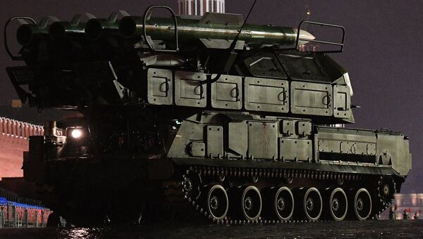Зенитно-ракетный комплекс БУК-М2 на репетиции парада Победы на Красной площади