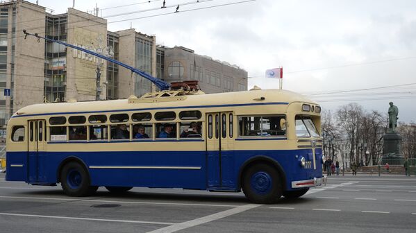 Ретротроллейбус на Тверской улице