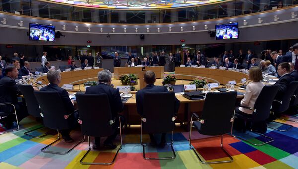 Главы европейских государств во время саммита ЕС в Брюсселе, 29 апреля 2017
