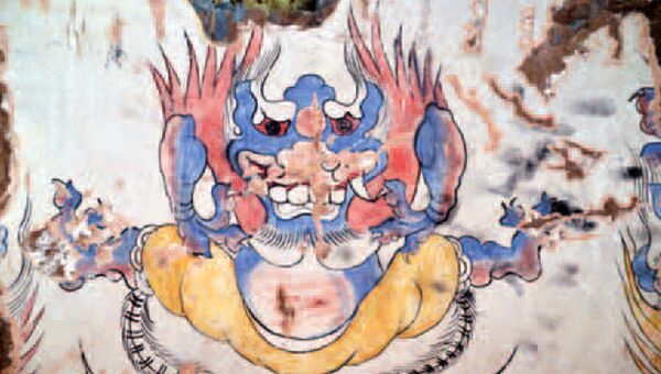 Фреска хозяина ветра, обнаруженная в 1400-летней гробнице в Китае