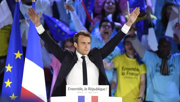 Кандидат в президенты Франции, лидер движения En Marche Эммануэль Макрон в Париже. Архивное фото