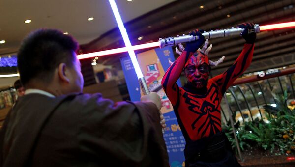 Поклонники фильма отмечают день Звездных войн в Тайбэе, Тайвань
