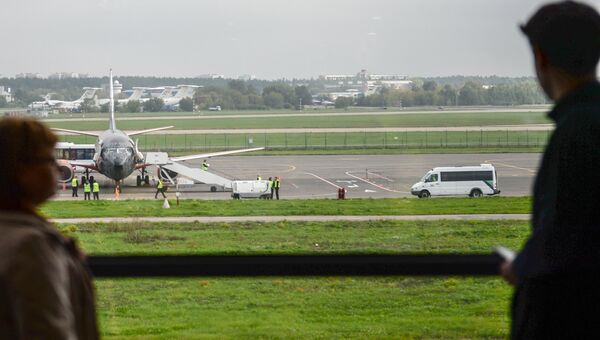 Прибытие самолета авиакомпании Белавиа в аэропорт Жуковский. Архивное фото