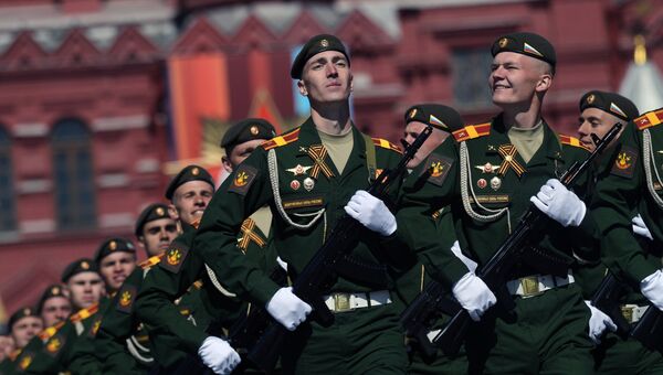 На генеральной репетиции военного парада в Москве. Архивное фото