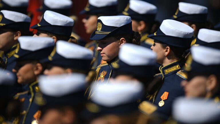 Военнослужащие на генеральной репетиции военного парада в Москве, посвящённого 72-й годовщине Победы в Великой Отечественной войне