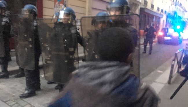 Столкновения демонстрантов на востоке Парижа, 7 марта 2017