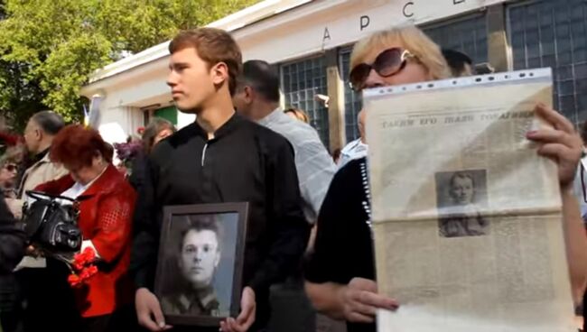 Бессмертный полк в Киеве. Скриншот с видео