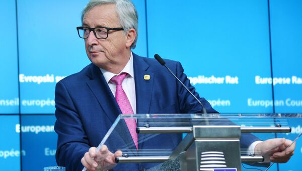 Председатель Европейской комиссии Жан-Клод Юнкер на пресс-конференции по итогам саммита Европейского союза в Брюсселе