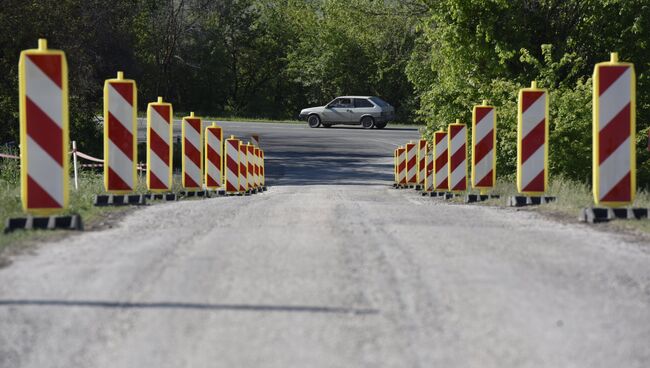 Участок строительства федеральной трассы Таврида в Крыму