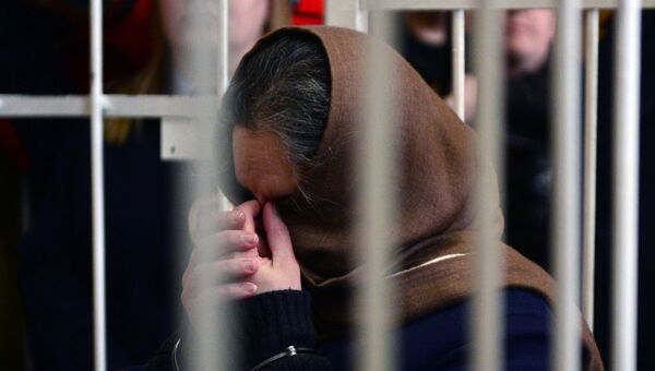 Бывший президент Внешпромбанка Лариса Маркус во время оглашения приговора в Хамовническом суде. 12 мая 2017