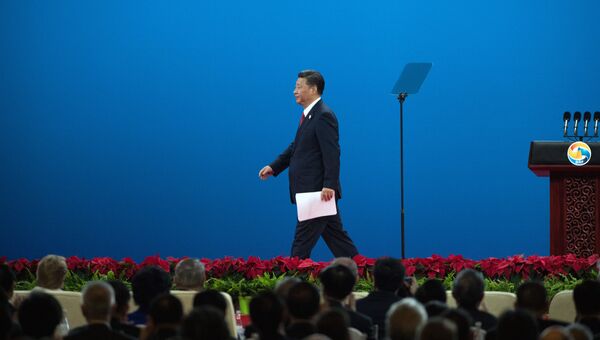 Председатель КНР Си Цзиньпин выступает на церемонии открытия Международного форума Один пояс, один путь в Пекине. Архивное фото