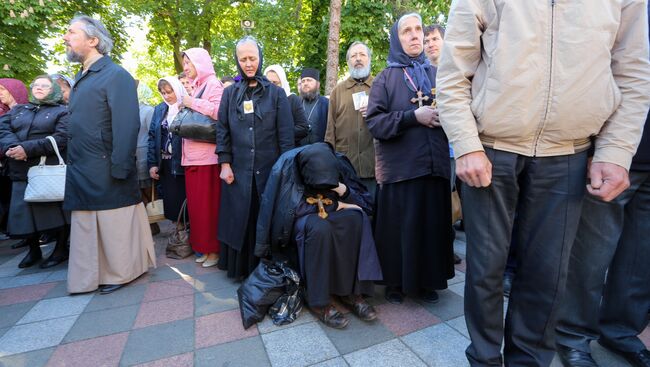 Акция прихожан Украинской православной церкви Московского патриархата в Киеве