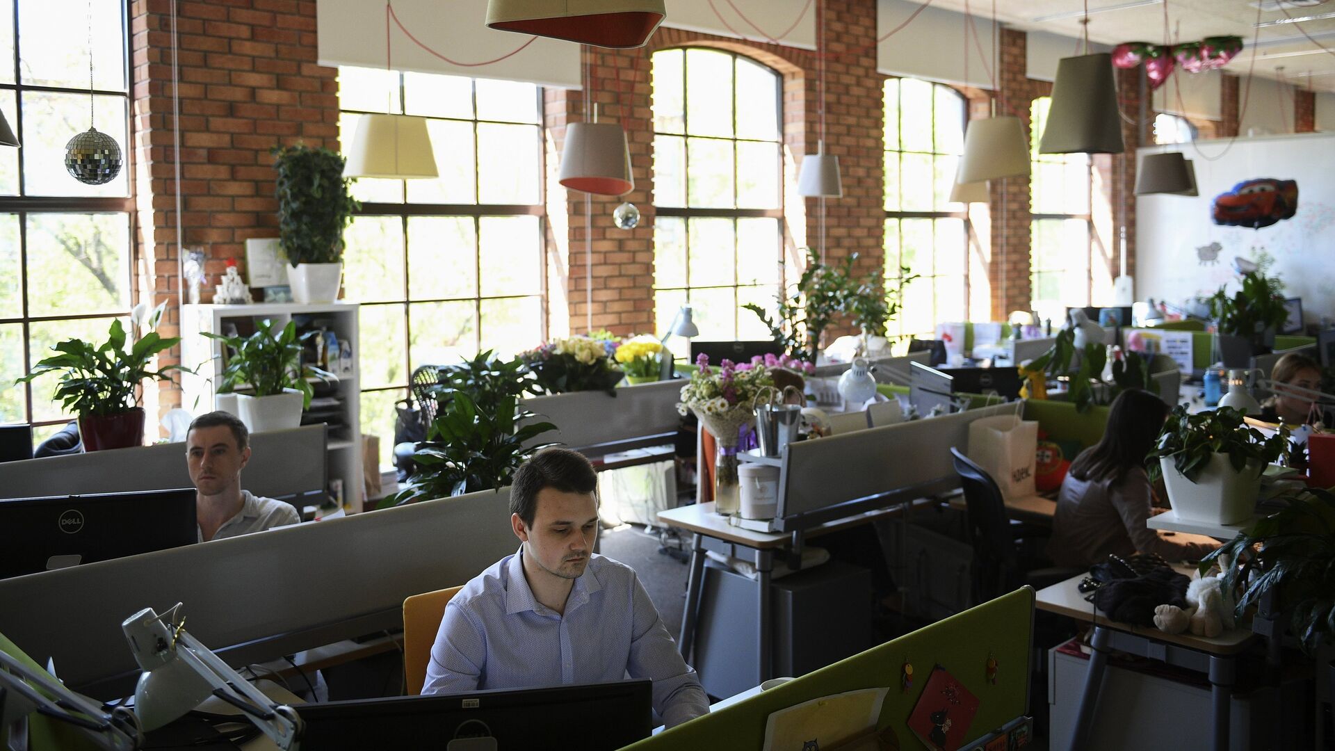 Сотрудники фирмы в офисе компании - РИА Новости, 1920, 28.10.2025