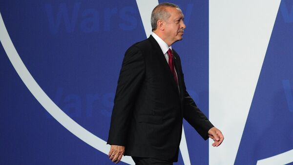 Президент Турции Реджеп Тайип Эрдоган на саммите НАТО. 8 июля 2016