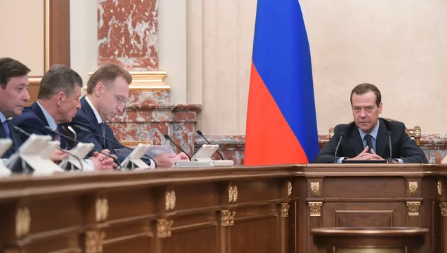 Председатель правительства РФ Дмитрий Медведев проводит заседание правительства РФ. 24 мая 2017