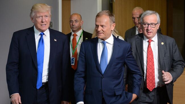 Президент США Дональд Трамп встретился с лидерами ЕС в Брюсселе. Архивное фото