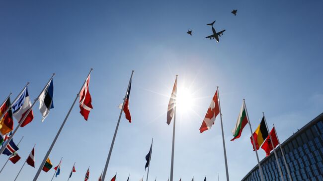 Флаги стран-участниц на саммите НАТО. Архивное фото