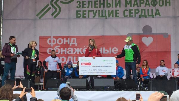 Благотворительный марафон Бегущие сердца на Воробьевых горах в Москве. 28 мая 2017