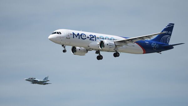 Первый полет нового российского пассажирского самолета МС-21. Архивное фото