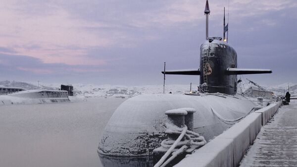 Атомная подводная лодка того же класса, что и Курск (К-141). Северный флот ВМФ России