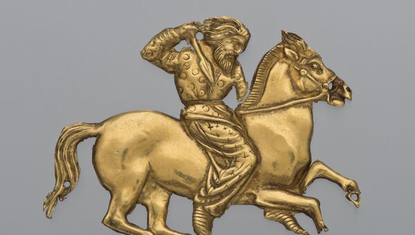Экспонат выставки Скифы: воины древней Сибири в Британском музее