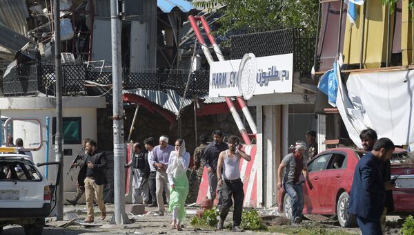 На месте взрыва в Кабуле, Афганистан. 31 мая 2017