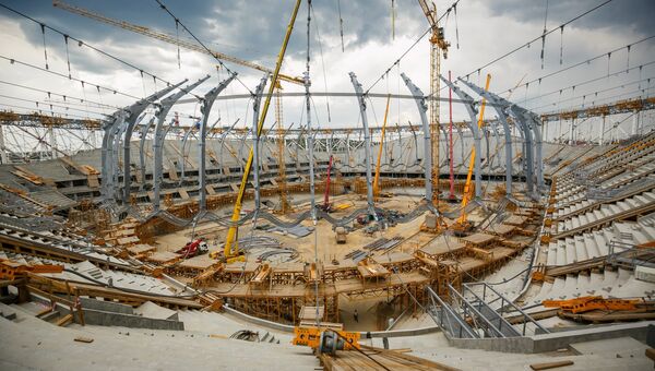Строительство стадиона Волгоград Арена в Волгограде к чемпионату мира по футболу 2018 года