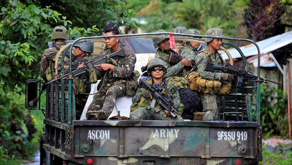 Филиппинские военные в городе Марави. 1 июня 2017