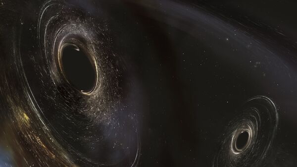 Так художник представил себе черные дыры в 3 миллиардах световых лет от Земли