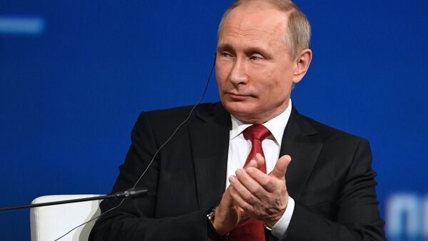 Президент РФ Владимир Путин на XXI Петербургском международном экономическом форуме