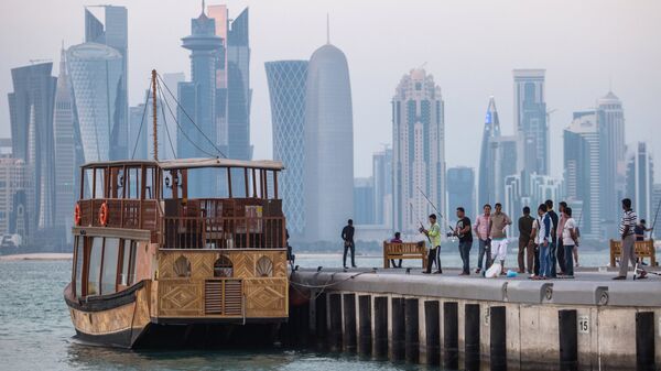 Вид с набережной на район Вест-Бэй города Доха, Катар. Архивное фото