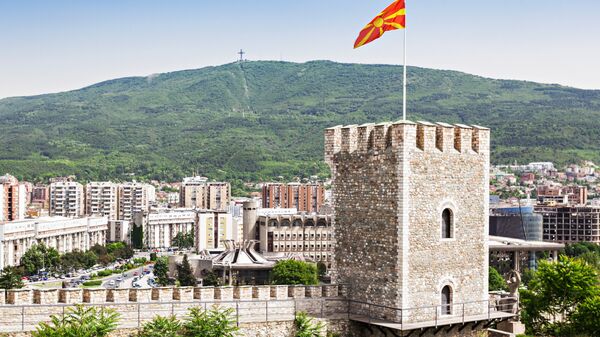 Вид на крепость Кале и город Скопье, Македония. Архивное фото