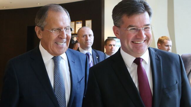 Министр иностранных дел РФ Сергей Лавров и министр иностранных дел Словакии Мирослав Лайчак во время встречи в Калининграде. 6 июня 2017