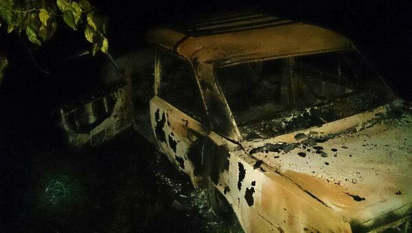 Сгоревший автомобиль ВАЗ-2107 в Пензенской области. 8 июня 2017