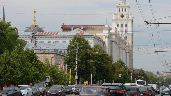 Проспект революции и здание ЮВЖД в Воронеже. Архивное фото