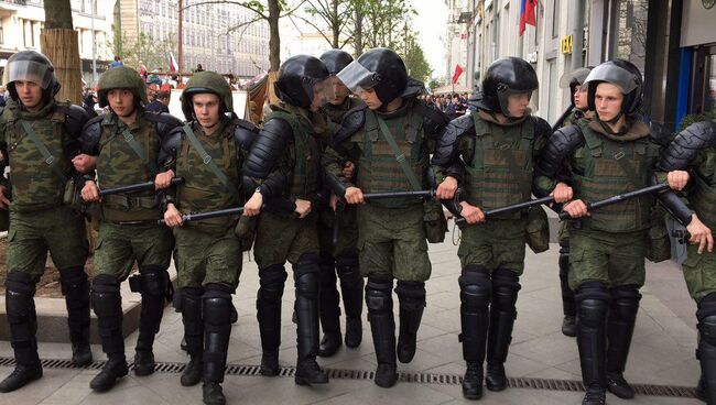 Во время акции на Тверской улице в Москве. 12 июня 2017