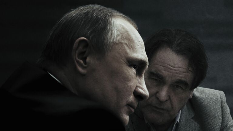 Постер к фильму американского кинорежиссера Оливера Стоуна Интервью с Путиным Постер к фильму американского кинорежиссера Оливера Стоуна Интервью с Путиным
